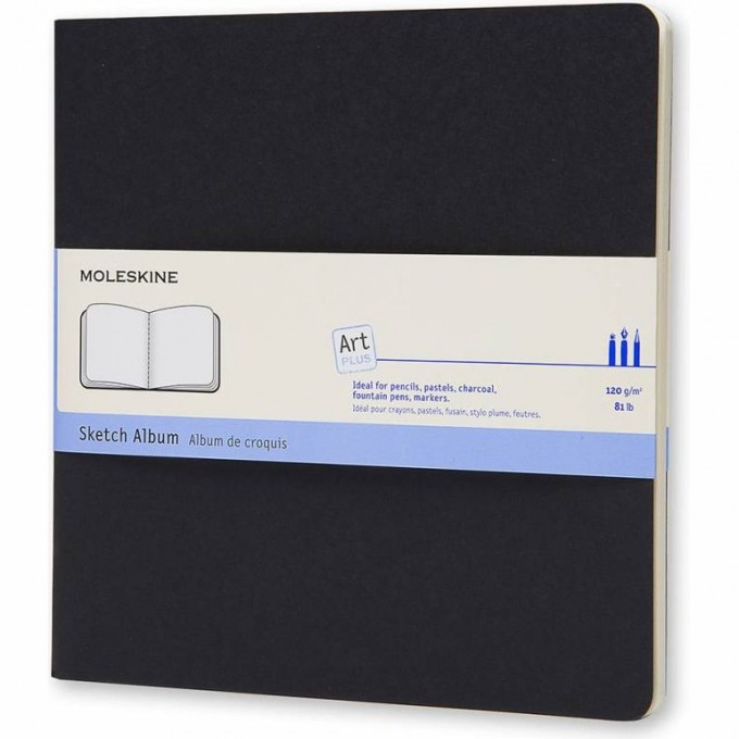 Блокнот для рисования MOLESKINE CAHIER SKETCH ALBUM, нелинованный, черный ARTSKA5 Блокнот для рисования MOLESKINE CAHIER SKETCH ALBUM, нелинованный, черный ARTSKA5
