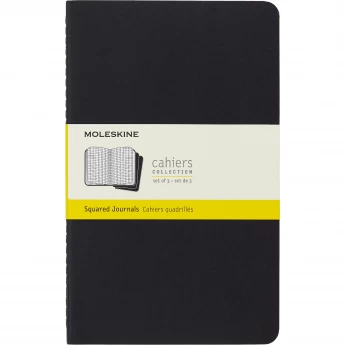 Блокнот MOLESKINE CAHIER JOURNAL LARGE, клетка, черный