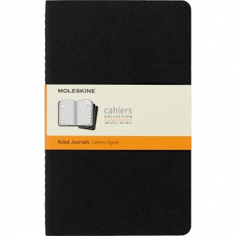 Блокнот MOLESKINE CAHIER JOURNAL LARGE, линейка, черный