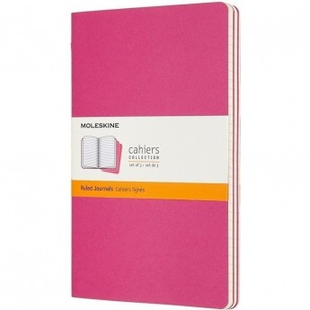 Блокнот MOLESKINE CAHIER JOURNAL POCKET, линейка, розовый неон