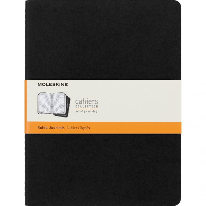 Блокнот MOLESKINE CAHIER JOURNAL XLARGE, линейка, черный QP321 Блокнот MOLESKINE CAHIER JOURNAL XLARGE, линейка, черный QP321