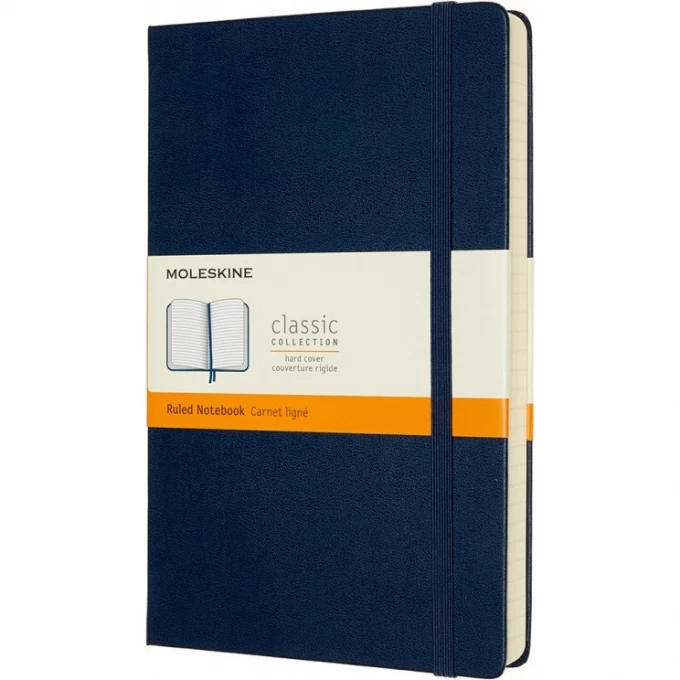 Блокнот MOLESKINE CLASSIC EXPANDED LARGE линейка, синий сапфир QP060EXPB20