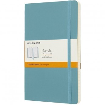 Блокнот MOLESKINE CLASSIC SOFT LARGE, нелинованный, голубой