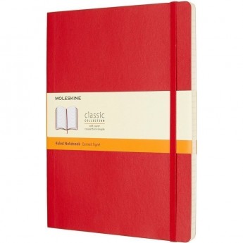 Блокнот MOLESKINE CLASSIC SOFT LARGE, нелинованный, красный