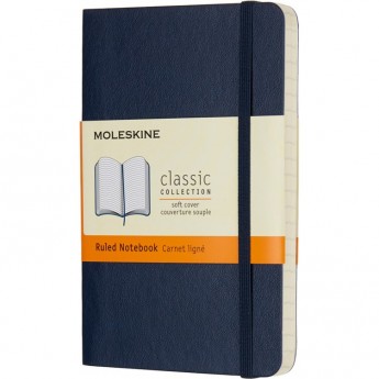 Блокнот MOLESKINE CLASSIC SOFT POCKET, линейка, синий сапфир
