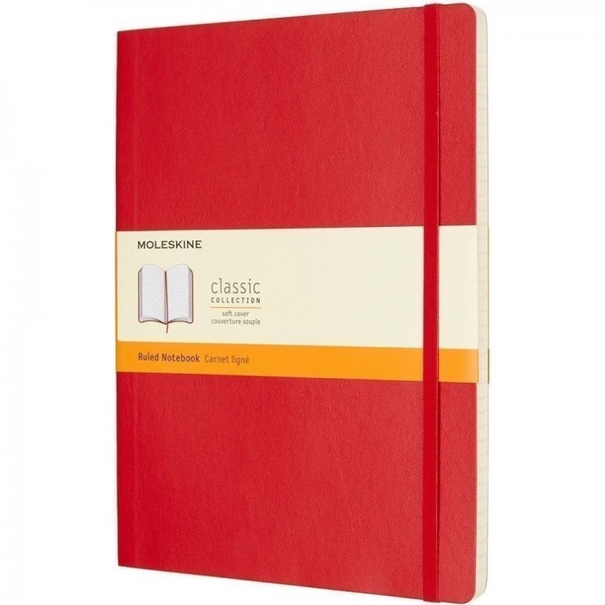 Блокнот MOLESKINE CLASSIC SOFT XLARGE, клетка, красный QP622F2