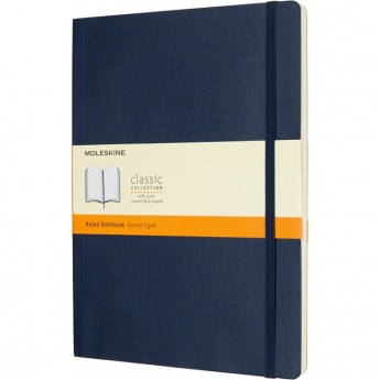 Блокнот MOLESKINE CLASSIC SOFT XLARGE, линейка, синий сапфир