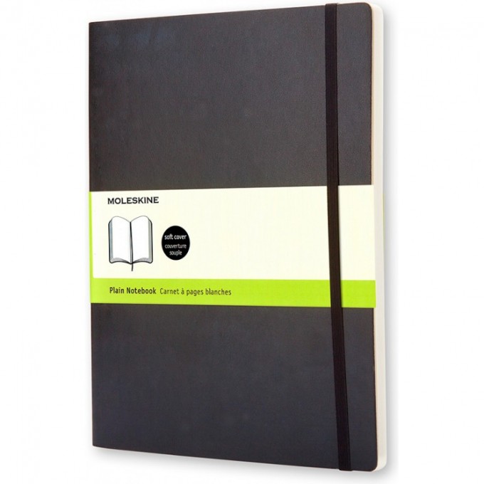 Блокнот MOLESKINE CLASSIC SOFT XLARGE, нелинованный, черный QP623