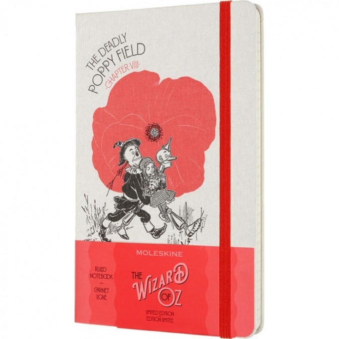 Блокнот MOLESKINE LE WIZARD OF OZ LARGE линейка, белый Poppy Field LEWOZQP060PF
