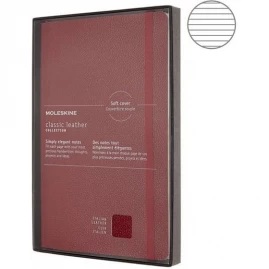 Блокнот MOLESKINE LIMITED EDITION LEATHER LARGE, линейка, красный