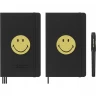 Набор MOLESKINE LE SMILEY ежедневник/блокнот/ручка-роллер Large черный LESMILEYKAWSET